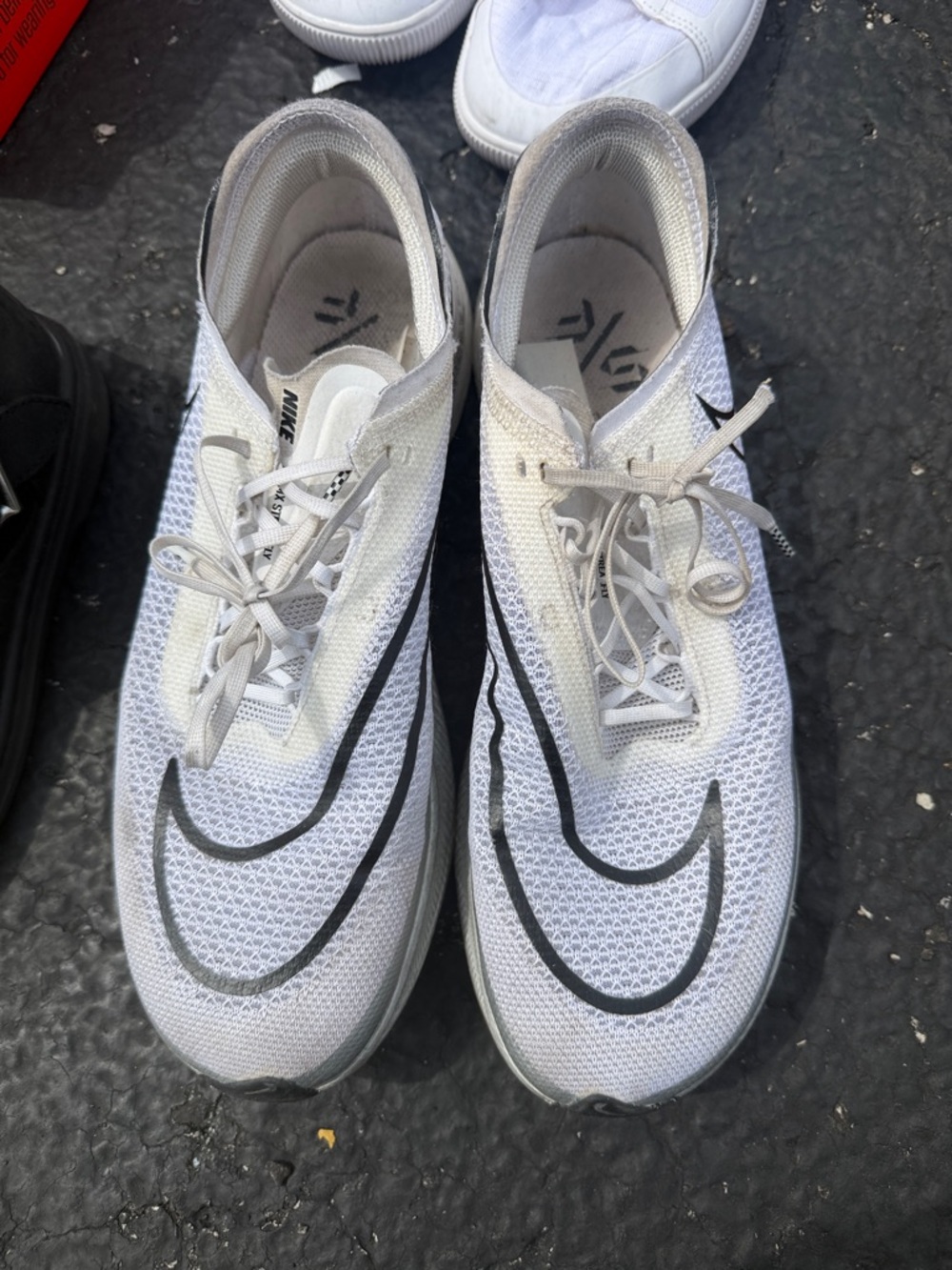 Nike Men's White Sneakers with Black Swoosh